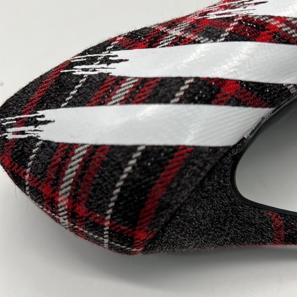 Aldo Red Tartan High Heels with White Racing Stripes size 6 - Picture 7 of 11